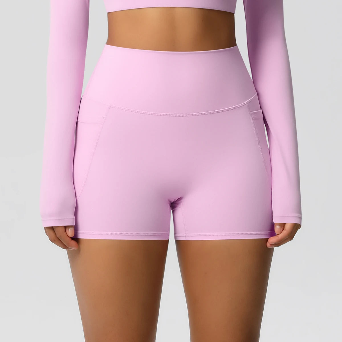 Women Sports Short With PocketedYoga Legging Shorts Squat Proof High Waist Fitness Tight Shorts Quick Drying Cycling Workout Gym