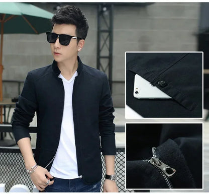 Men's fashion Jacket coats male Jacket Full Zip Windproof Work Coat blazer Outwear coats Men's Bomber Zipper Jacket Male