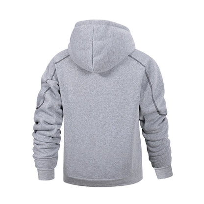 Men's Casual Sports Zipper Hoodie Coat Solid Color Cardigan Sweatshirt for Men Clothing Sportswear Slim Fit Casual Jacket
