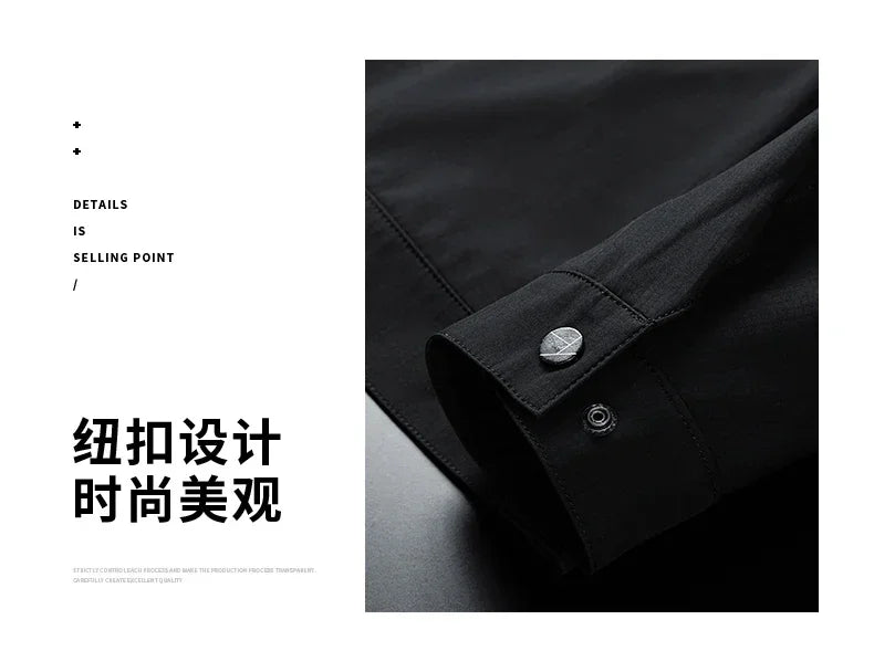 Men High Quality Fashion Business Spring Autumn Stand Collar fashion Jacket Coats Simple Solid Jackets Cloting Casual Jacket