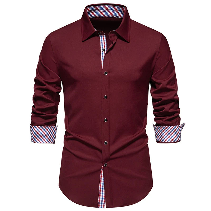 Men's Shirt Long-Sleeved Shirt Business Office Clothing Department Buckle Shirt Loose Style Super Large Size XS-6XL Soft Fabric