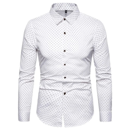 Spring Men Long-sleeved Cotton Shirts, Single-breasted Lapel Shirt, Blue Green Burgundy Khaki Gray White Optional, Asian Size