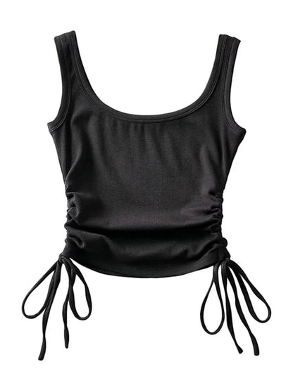 Girls' Casual Two-Side Drawstring Top