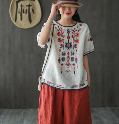 Women's T-shirt Summer 2024 Outfit Short Sleeve Top Female Graphic Cheap Clothes Aesthetic Baggy Korean Cotton Linen Clothing Xl