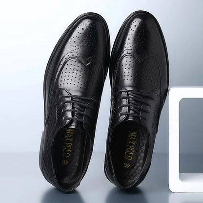 Men Leather Shoes British Style Classic Business Formal Shoes Plus Size 47 Hollow Brogue Dress Shoes Zapatos Hombre Men Oxfords