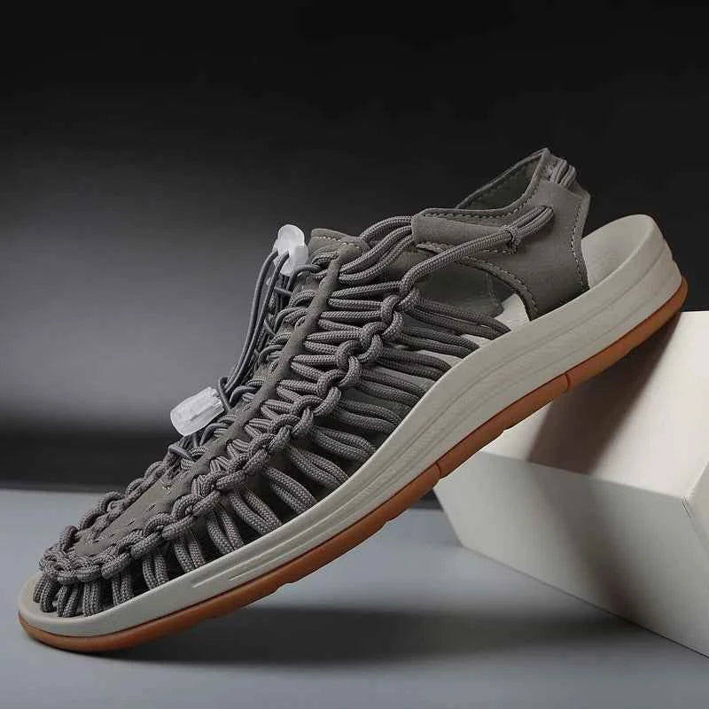 Men Sandals Summer Weave Shoes Boys Sandal Mens Sandles Outdoor Breathable Comfort Slip On Plus Big Size 45 46 Sandalias Hombre