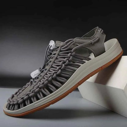 Men Sandals Summer Weave Shoes Boys Sandal Mens Sandles Outdoor Breathable Comfort Slip On Plus Big Size 45 46 Sandalias Hombre