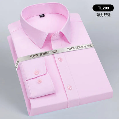 New men's long-sleeved shirt formal spring and summer thin business leisure high-quality non-ironing breathable work clothes