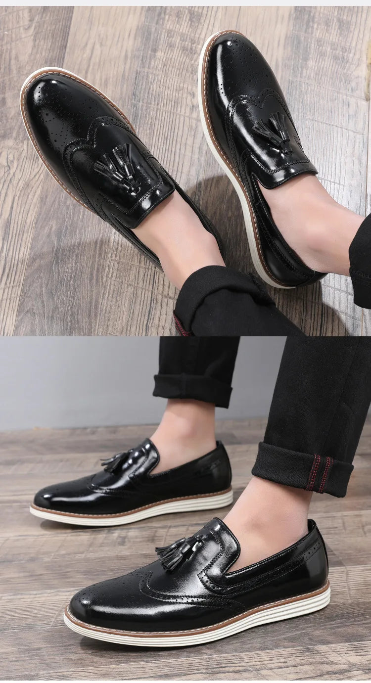 Luxury Leather Shoes New fashion Cowhide Pointed Toe British Business Formal Men's Leather Shoes Wedding Shoes Office Shoes