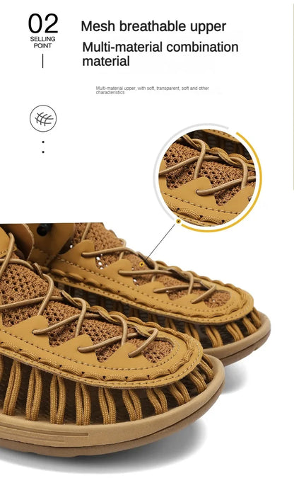 Summer New Sandals Men's Brand Designer Fashion Casual Outdoor Waders Large Size Hand-woven High Quality Beach Sandals For Men