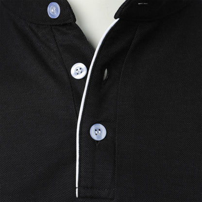 Men's short-sleeved stand-up collar top casual fashion daily solid color short-sleeved stand-up collar T-shirt casual top
