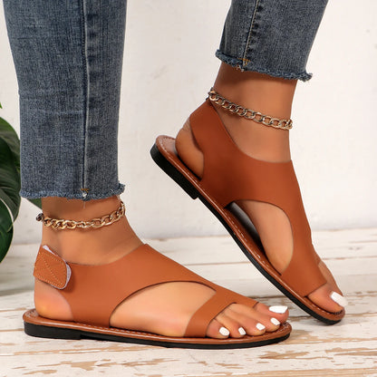 Women's Sandals Summer Flat Roman Sandals Women's 2025 New Retro Toe Anti-Slip Women's Shoes Zapatos De Mujer Platform
