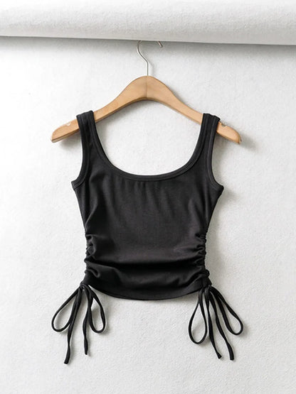 Girls' Casual Two-Side Drawstring Top