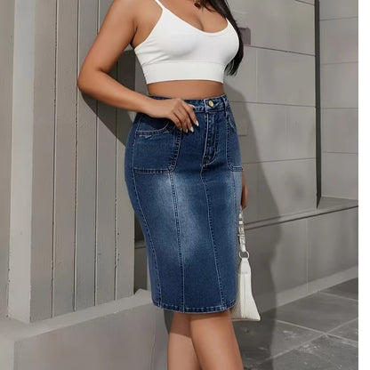Women's Skirt Bodycon Pencil Slim Fit High Waist Versatile Spring Summer Casual Essential Outfit Daily Wear Style
