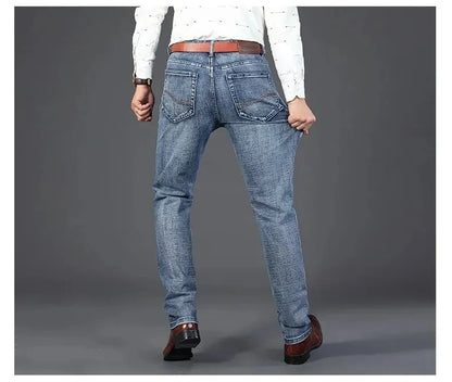 Men's Jeans - Summer Casual Fashionable and Universal Stretch Elastic Mid-Level Denim Jeans Midtown Industry Loose Jeans