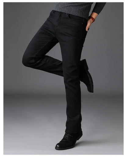 Men Classic Advanced Fashion Brand Jeans Jean Homme Man Soft Stretch Black Biker Masculino Denim Trousers Mens Pants Overalls