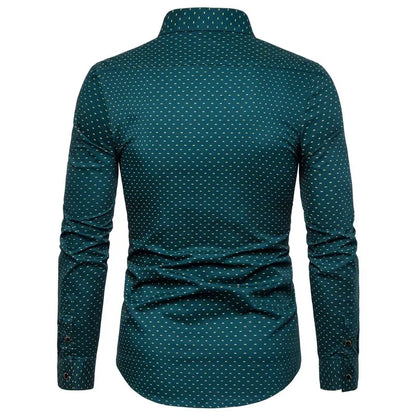 Spring Men Long-sleeved Cotton Shirts, Single-breasted Lapel Shirt, Blue Green Burgundy Khaki Gray White Optional, Asian Size