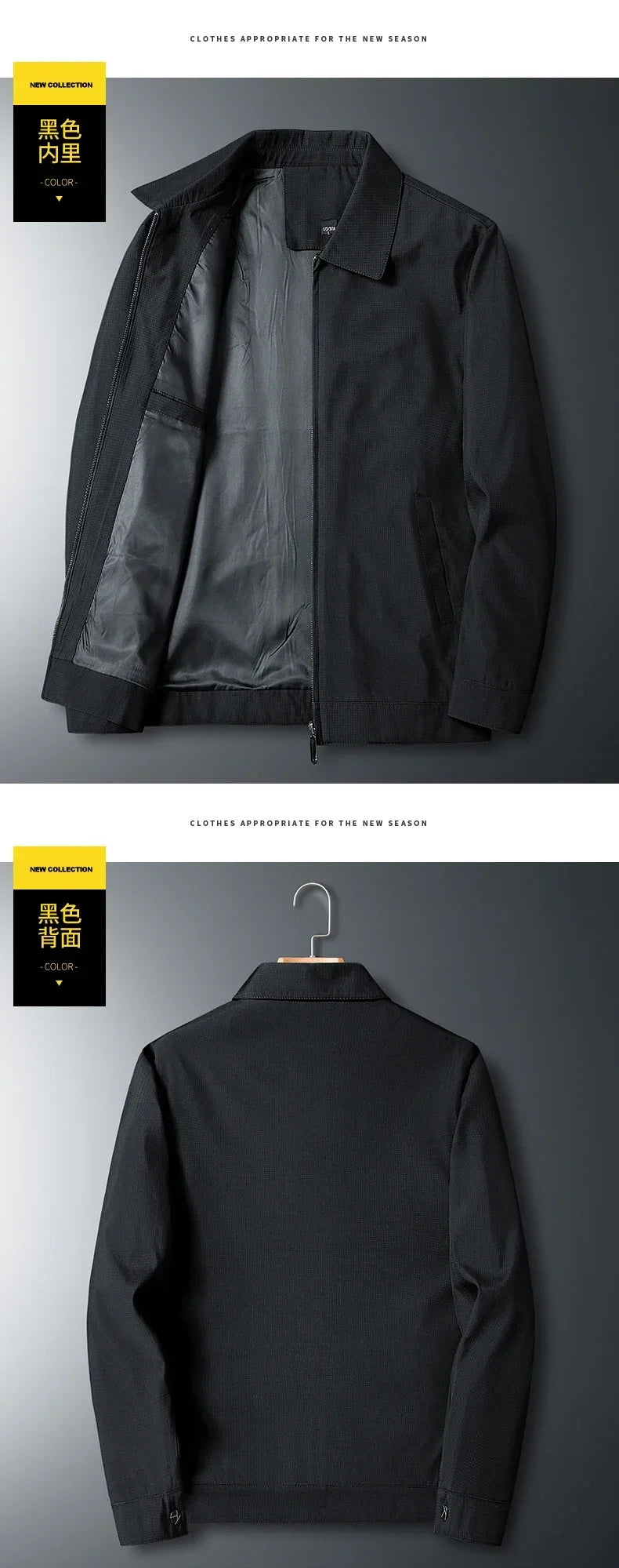 Men High Quality Fashion Business Spring Autumn Stand Collar fashion Jacket Coats Simple Solid Jackets Cloting Casual Jacket