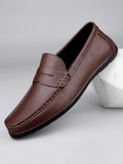 Genuine Leather Men Casual Shoes Luxury Brand Formal Dress Shoes Breathable Mens Loafers Slip on Male Boat Shoes Size 38-47
