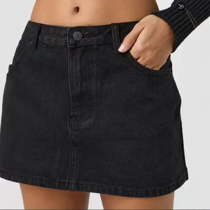 Women's Summer Fashionable Washed Denim Short Skirt 2026 New Clothing for Women Trendy Minimalist Style Girls' Skirts
