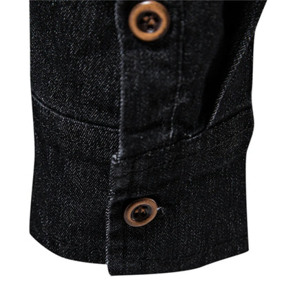 Elastic Cotton Denim Shirt