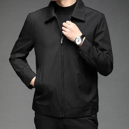 Men High Quality Fashion Business Spring Autumn Stand Collar fashion Jacket Coats Simple Solid Jackets Cloting Casual Jacket