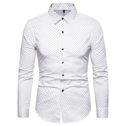 Spring Men Long-sleeved Cotton Shirts, Single-breasted Lapel Shirt, Blue Green Burgundy Khaki Gray White Optional, Asian Size