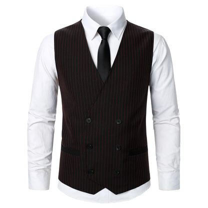 Men Suit Vest Coat Stripe Fabric Open Button Design Classic Design Causal  Business Fashion Slim Fit Men Suit