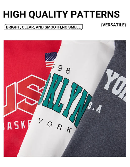 New York City Brooklyn Creative Letter Printed Female Hoodies Multicolor Loose Hoody Y2K Street Sportswear Fleece Hoodie Unisex