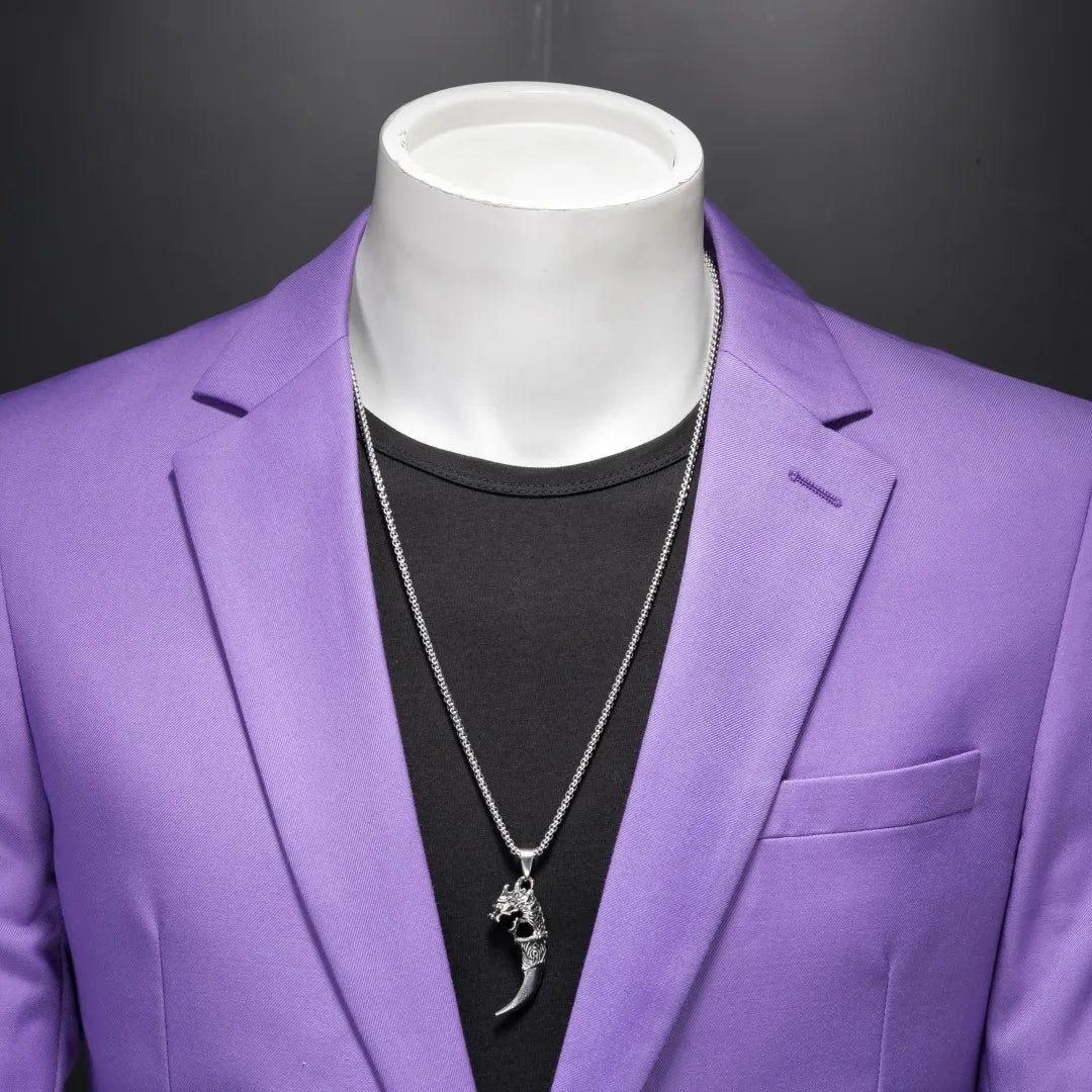 Fashion Men's Business Casual Blazer Black White Red Green Solid Color Slim Fit Jacket Wedding Groom Party Suit Coat M-6XL