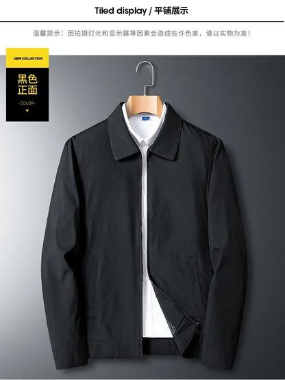 Men High Quality Fashion Business Spring Autumn Stand Collar fashion Jacket Coats Simple Solid Jackets Cloting Casual Jacket