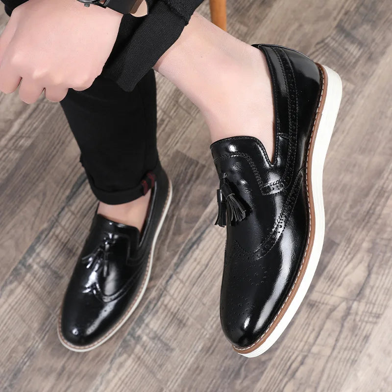 Luxury Leather Shoes New fashion Cowhide Pointed Toe British Business Formal Men's Leather Shoes Wedding Shoes Office Shoes