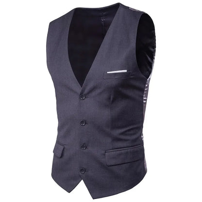 Vests Men Suits Coats Sleeveless Vest Coat Solid V Neck Single Breasted Blazer Slim Fit Casual Regular Splice Autumn 2024