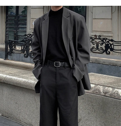 2024 Spring Summer Men Formal Blazers Men Korean Fashion Loose Casual Dress Jacket Men Harajuku Social Suit Jacket Clothing