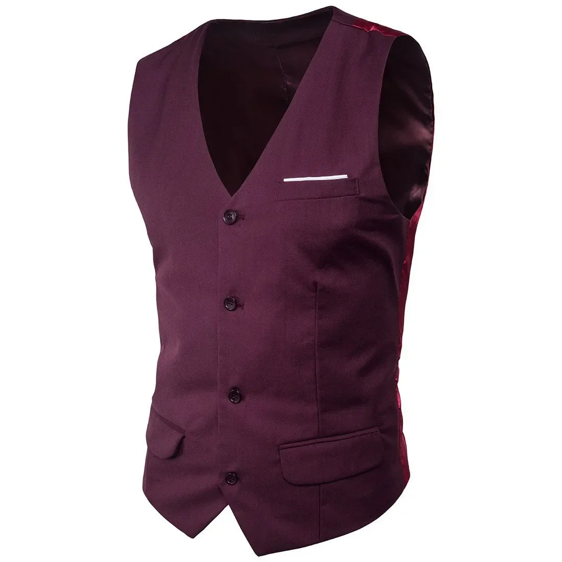 Vests Men Suits Coats Sleeveless Vest Coat Solid V Neck Single Breasted Blazer Slim Fit Casual Regular Splice Autumn 2024