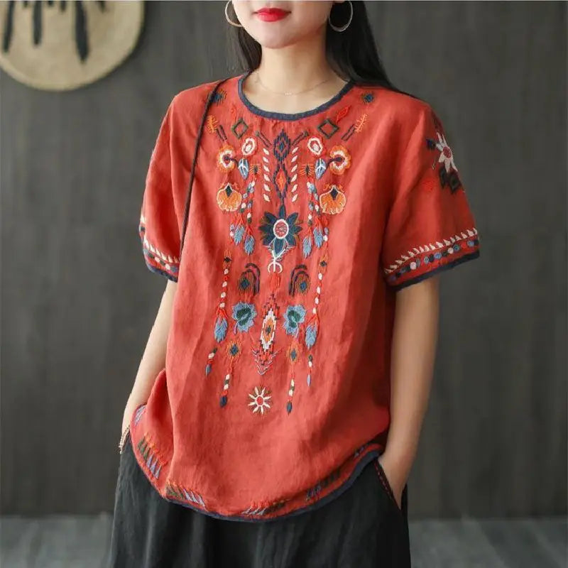 Women's T-shirt Summer 2024 Outfit Short Sleeve Top Female Graphic Cheap Clothes Aesthetic Baggy Korean Cotton Linen Clothing Xl