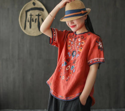 Women's T-shirt Summer 2024 Outfit Short Sleeve Top Female Graphic Cheap Clothes Aesthetic Baggy Korean Cotton Linen Clothing Xl