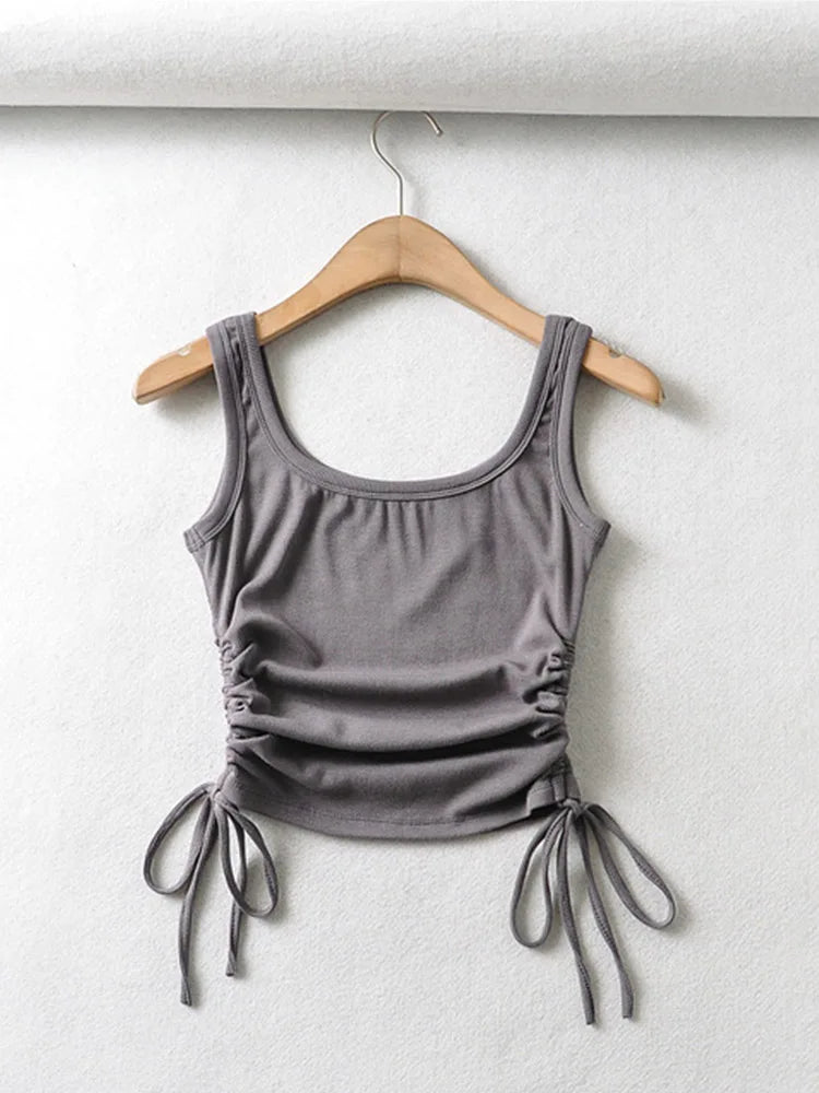 Girls' Casual Two-Side Drawstring Top
