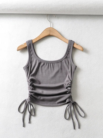 Girls' Casual Two-Side Drawstring Top