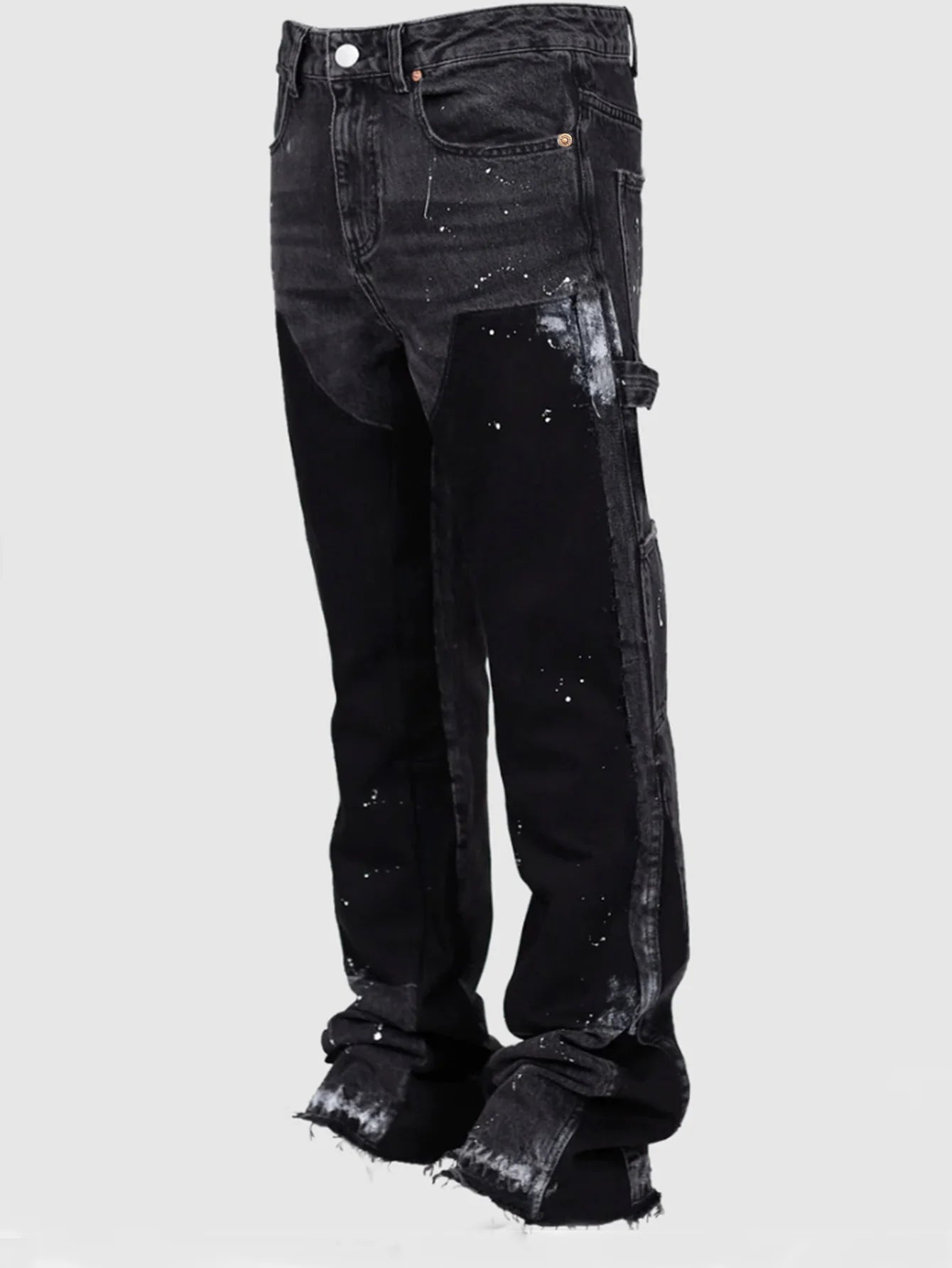 2025 New Fashionable high street brand men's jeans loose straight leg casual pants American retro micro trumpet starry sky jeans