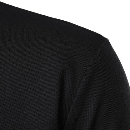 Men's short-sleeved stand-up collar top casual fashion daily solid color short-sleeved stand-up collar T-shirt casual top