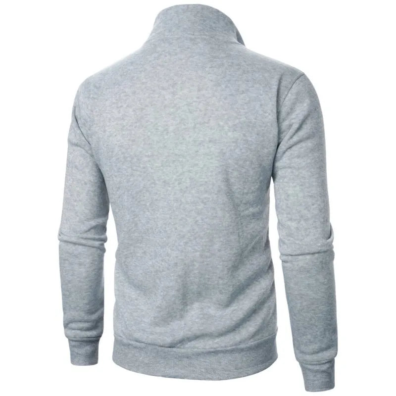Autumn Men's Long Sleeve Zipper Jacket Coats Solid Color Warm Sweatshirts Casual Baseball Jacket Outdoor Streetwear