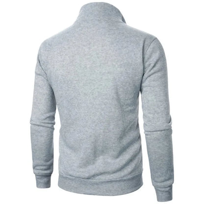 Autumn Men's Long Sleeve Zipper Jacket Coats Solid Color Warm Sweatshirts Casual Baseball Jacket Outdoor Streetwear