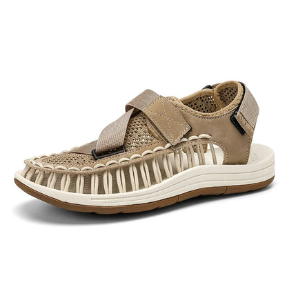 Summer Men Sandals Women Slippers Weaving Design Beach Sandals Breathable Casual Flat Sandals Outdoor Couples Sandals Size 46