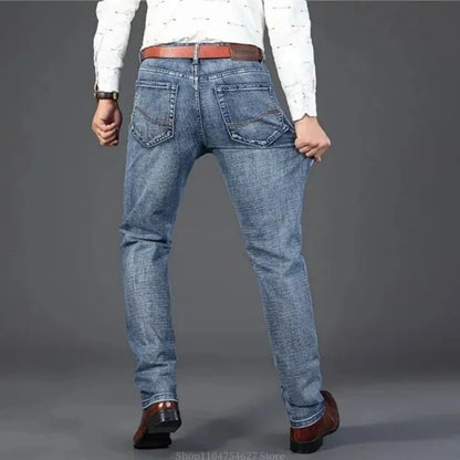 Men's Jeans - Summer Casual Fashionable and Universal Stretch Elastic Mid-Level Denim Jeans Midtown Industry Loose Jeans