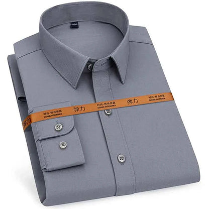 New men's dress shirt long sleeve thin free ironing business casual slim-fit fashion breathable high quality solid color