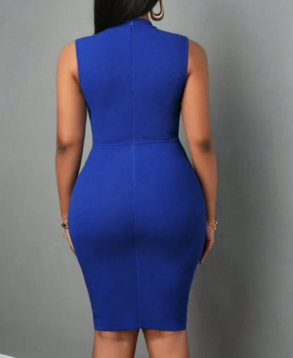 Sleeveless Tie-Neck Bodycon Midi Dress