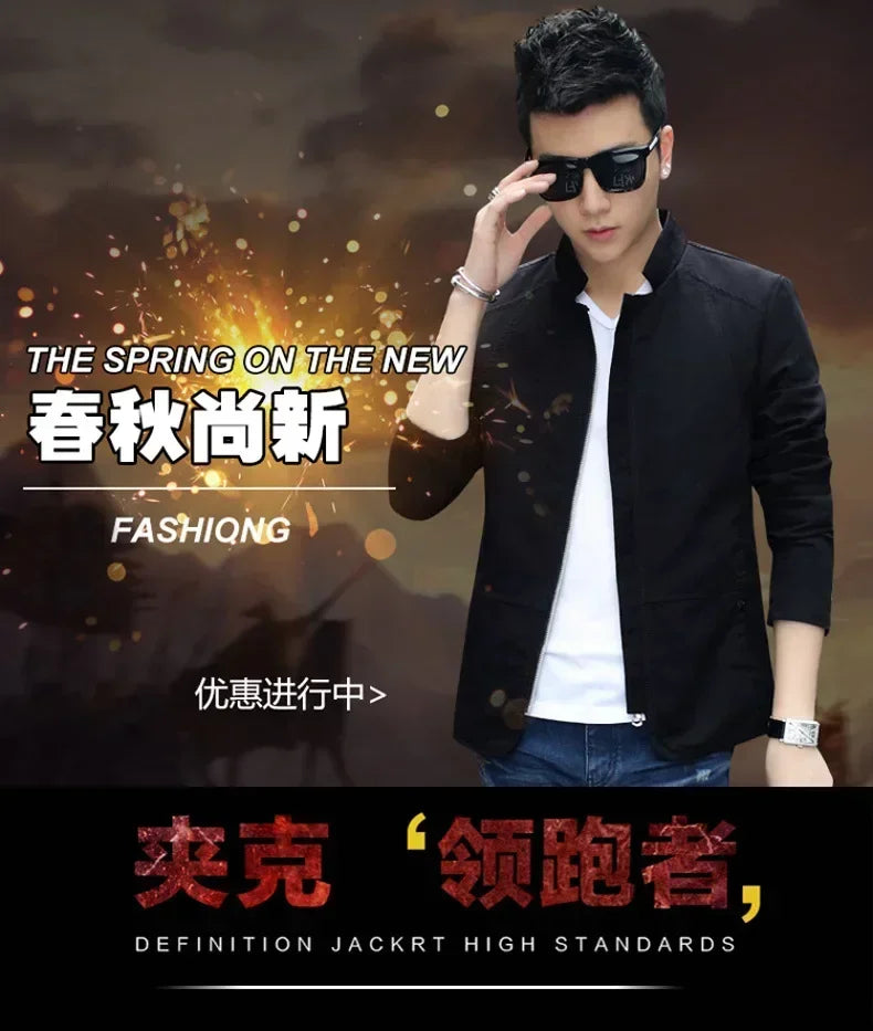 Men's fashion Jacket coats male Jacket Full Zip Windproof Work Coat blazer Outwear coats Men's Bomber Zipper Jacket Male