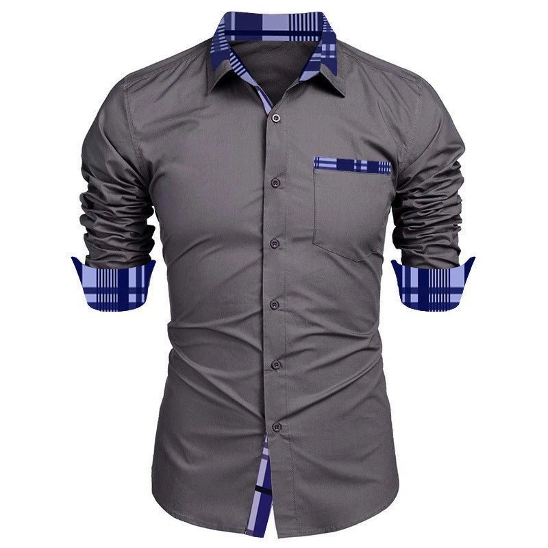 Men's Shirt Long-Sleeved Shirt Business Office Clothing Department Buckle Shirt Loose Style Super Large Size XS-6XL Soft Fabric