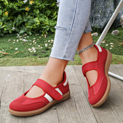 Women Sneakers 2026 New Striped Shallow Mouth Designer Shoes Spring Autumn Soft Soled Loafers Comfort Casual Female Sports Shoes